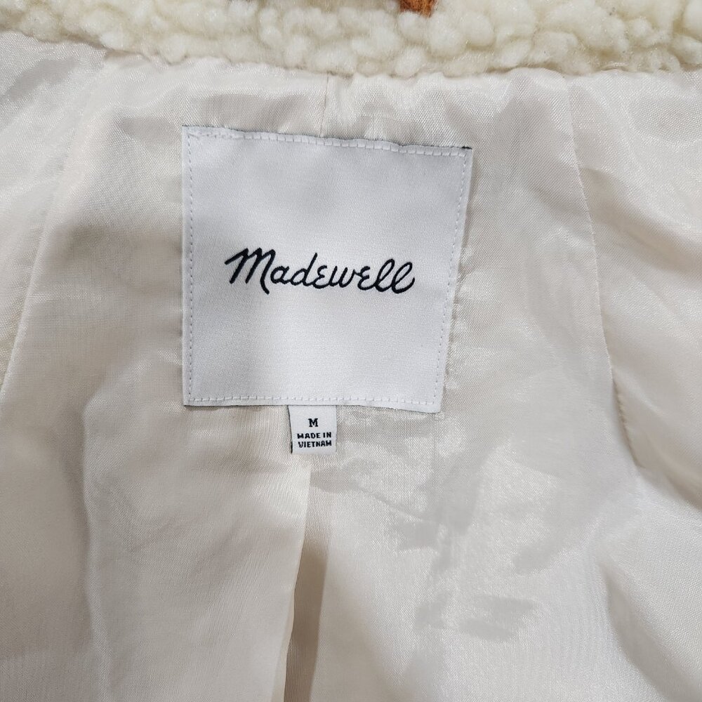 Madewell Sherpa Estate Cream and brown coat - Picture 4 of 5